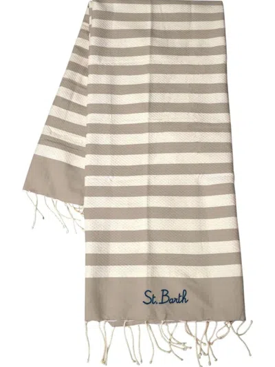Mc2 Saint Barth Foutas Beach Towel In Brown