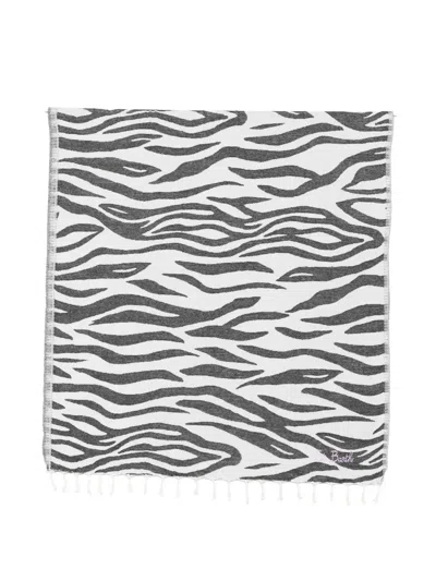 Mc2 Saint Barth Foutas J N Zebra-print Fringed Beach Towel In Multi