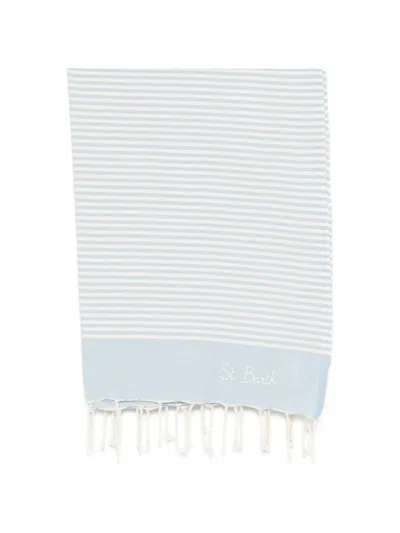 Mc2 Saint Barth Foutas Striped Beach Towel In Blue