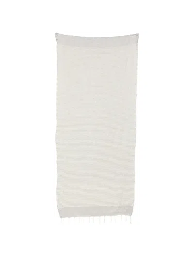 Mc2 Saint Barth Foutas Striped Beach Towel In Gray