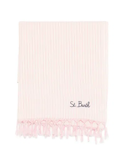 Mc2 Saint Barth Foutas Striped Beach Towel In Neutral