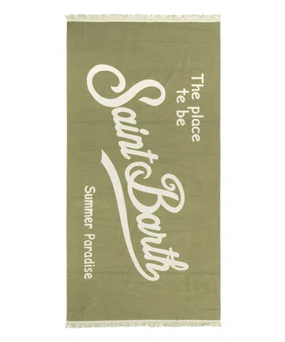 Mc2 Saint Barth Foutas Terry Beach Towel In Green