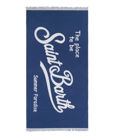 Mc2 Saint Barth Foutas Terry Beach Towel In Blue