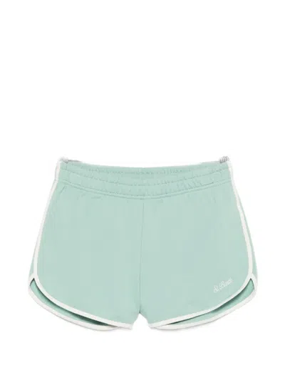 Mc2 Saint Barth Francine Light Logo-embroidered Shorts In Green