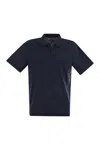 Mc2 Saint Barth Classic V-neck Polo Shirt With Short Sleeves In Navy