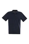 Mc2 Saint Barth Classic V-neck Polo Shirt With Short Sleeves In Navy