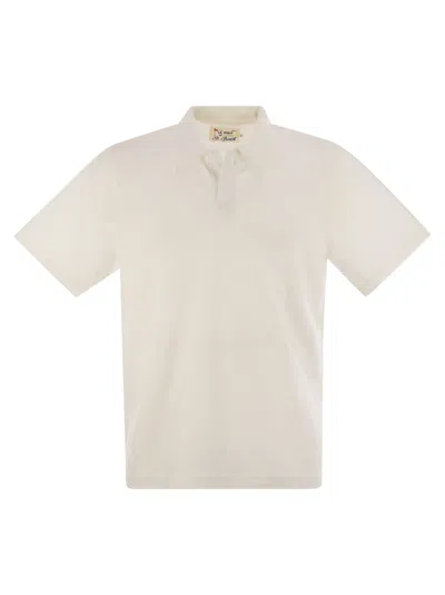 Mc2 Saint Barth Fraser Linen Polo Shirt In White