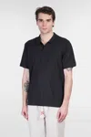 Mc2 Saint Barth Charles Polo In Black Cotton In Black