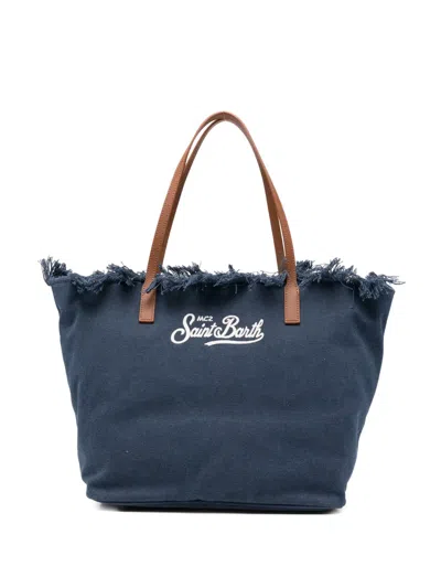 Mc2 Saint Barth Frayed Tote Bag In Blue