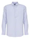 Mc2 Saint Barth Pamplona Striped Linen Shirt In Blue