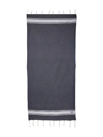 Mc2 Saint Barth Kids' Fringe-edge Cotton Beach Towel In Blue