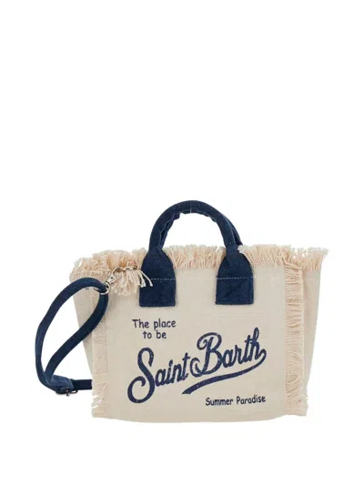 Mc2 Saint Barth Fringe Tote Bag In Neutral