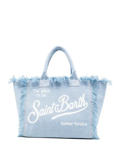 Mc2 Saint Barth Fringed-detail Tote Bag In Blue