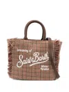 Mc2 Saint Barth Fringed Pattern Tote Bag In Brown
