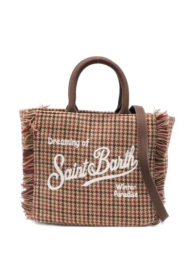 Mc2 Saint Barth Fringed Pattern Tote Bag In Brown