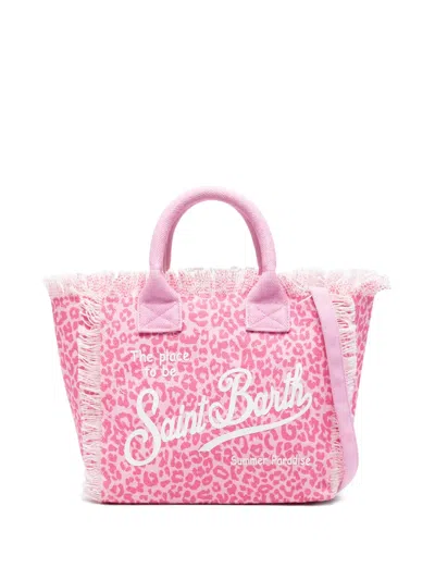 Mc2 Saint Barth Fringed Printed Tote Bag In Pink
