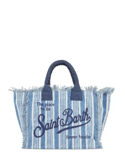 Mc2 Saint Barth Fringed Striped Tote Bag