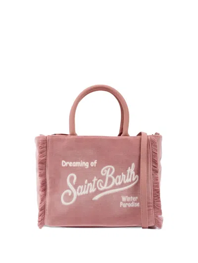 Mc2 Saint Barth Kids' Fringed Top-handle Bag In Pink