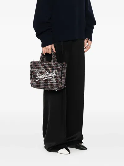 Mc2 Saint Barth Fringed Tote Bag In Black