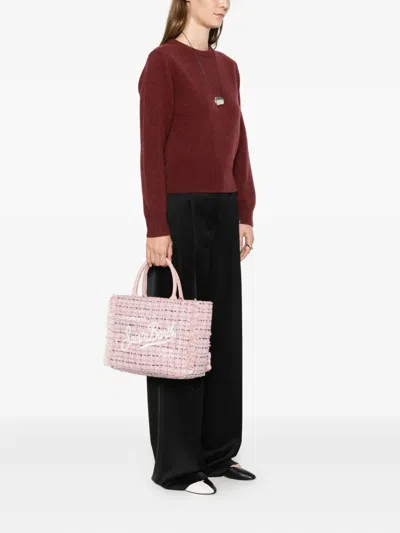 Mc2 Saint Barth Fringed Tote Bag In Pink