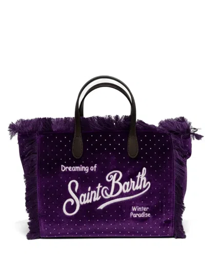Mc2 Saint Barth Fringed Tote Bag In Purple