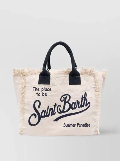 Mc2 Saint Barth Fringed Tote Bag With Dual Handles