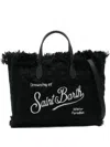 Mc2 Saint Barth Fringed-trim Logo-embroidered Tote Bag In Black