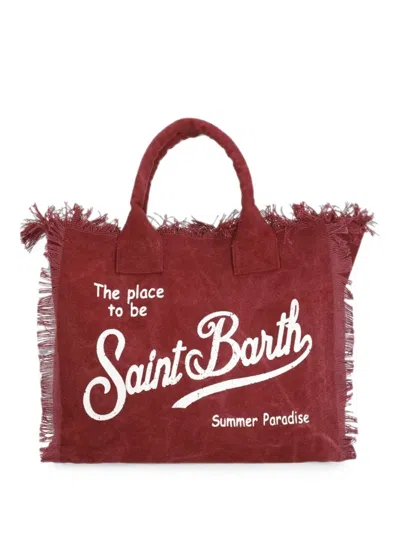 Mc2 Saint Barth Fringed Vanity Tote Bag In Red