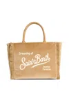 Mc2 Saint Barth Beige Vanity Mini Velvet Handbag In Brown