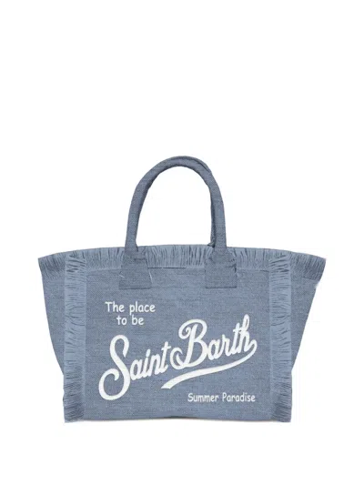 Mc2 Saint Barth Fringed-trim Saint Barth Tote Bag In Blue