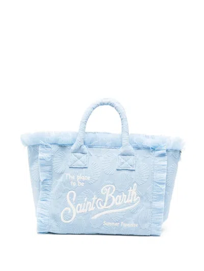 Mc2 Saint Barth Fringed-trim Tote Bag In Blue