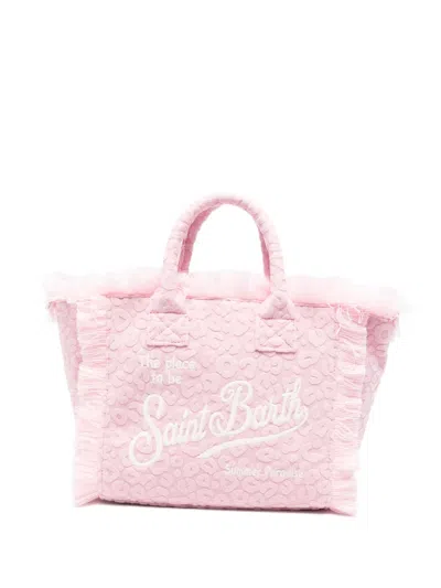 Mc2 Saint Barth Fringed-trim Tote Bag In Pink