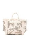 Mc2 Saint Barth Rectangular Tote Bag With Fringed Edge In Neutral