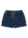 Mc2 Saint Barth Frog-print Swim Shorts In Blue