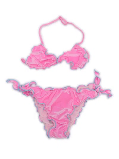 Mc2 Saint Barth Kids' Frou Frou Bikini In Pink