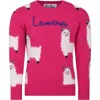 Mc2 Saint Barth Fuchsia Sweater For Girl With Alpaca In Fuchsia