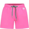 MC2 SAINT BARTH FUCHSIA SWIM SHORTS FOR BOY WITH LOGO