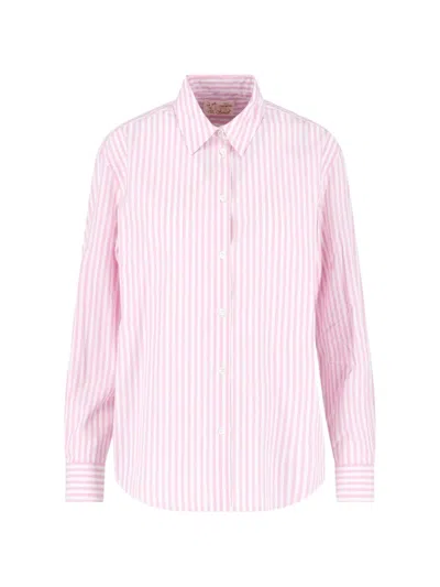 Mc2 Saint Barth Full-sleeve Striped Shirt In Pink