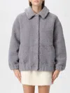 Mc2 Saint Barth Fur Coat  Woman Color Blue In Gray