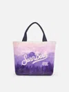 Mc2 Saint Barth Furry Soft Colette Handbag With Postcard Jacquard Print In Pink