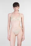 Mc2 Saint Barth Gaia Beachwear In Taupe Polyester In Brown