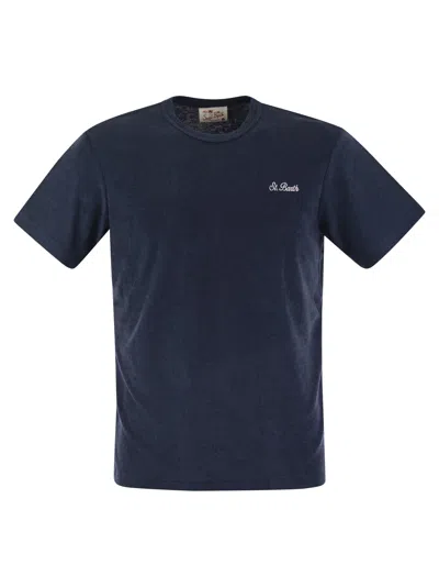 Mc2 Saint Barth Gary T Shirt In Terry Fabric In Blue