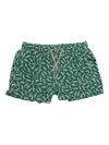 Mc2 Saint Barth Gecko-print Swim Shorts In Green