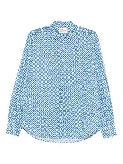 Mc2 Saint Barth Geometric-print Shirt In Blue
