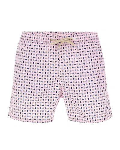Mc2 Saint Barth Geometric-print Stretch Shorts In Multi