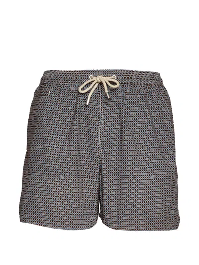 Mc2 Saint Barth Geometric-print Swim Shorts In Gray