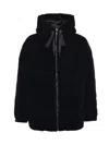 Mc2 Saint Barth Giacca Imbottita Con Cappuccio In Velluto In Black
