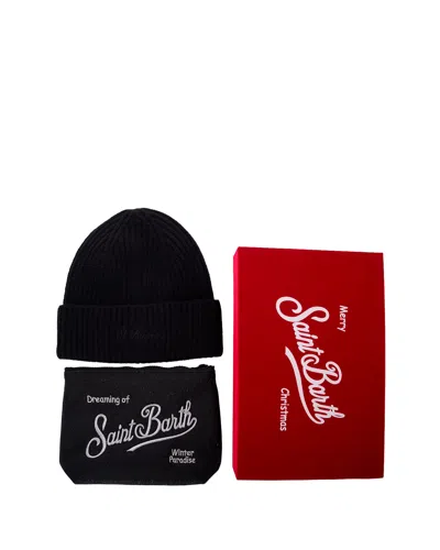 Mc2 Saint Barth Gift Set Pochette E Berretto Nero In Multi