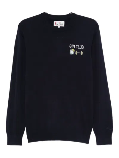 Mc2 Saint Barth Gin Club-embroidered Jumper In Blue