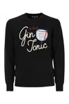 Mc2 Saint Barth Gin Tonic Wool And Cashmere Blend Jumper In Black